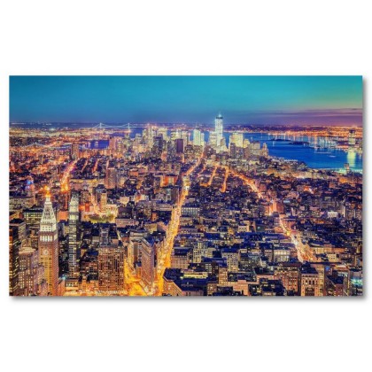 Αφίσα (Νέα Υόρκη, νύχτα, φώτα, Νέα Υόρκη, αξιοθέατα, θέα, πόλη, αρχιτεκτονική, κτίρια, Νέα Υόρκη)